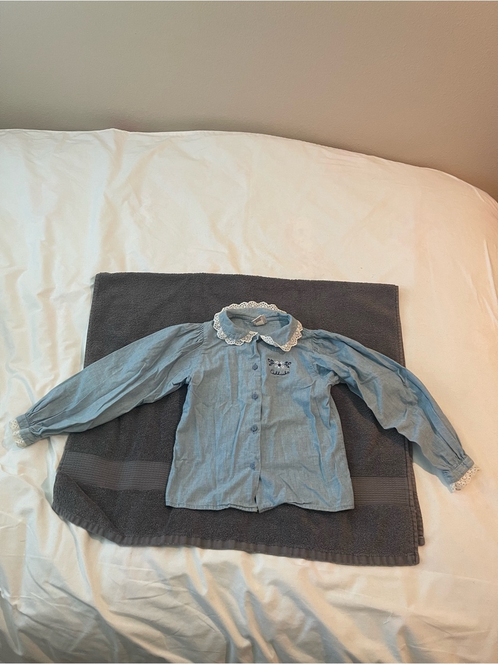 Blue OshKosh Lace-Collar Kids Shirt Jacket